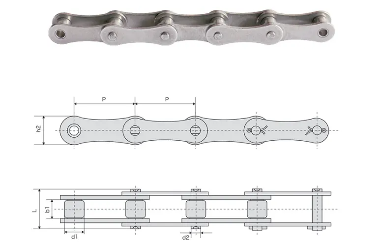 2080SS-1 Stainless Steel Double Pitch Conveyor Chain