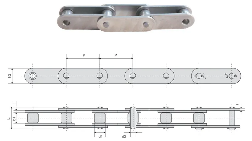 C208BSS Stainless Steel Double Pitch Conveyor Chain