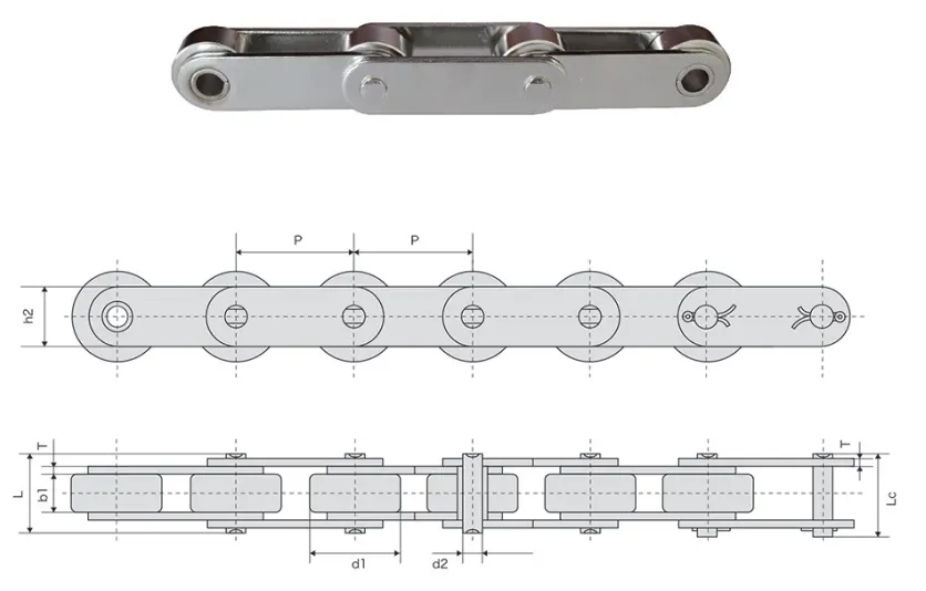 C208BLSS Stainless Steel Double Pitch Conveyor Chain