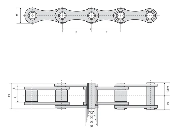 260SS/260RZSS*/260RBZSS** Stainless Steel Hollow Pin Chain