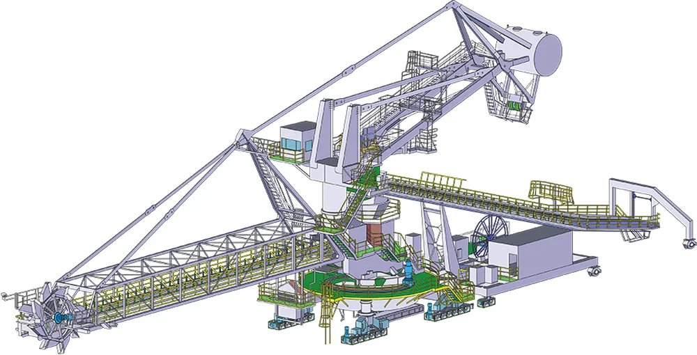 Stacker Reclaimer Skeleton Pitch Cylinder