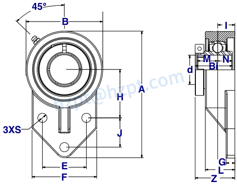 Stainless Steel 3-Bolt Flange Bearings