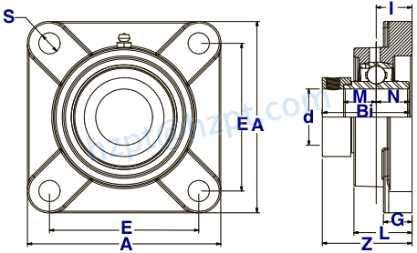 Stainless Steel 4-Bolt Flange Bearings
