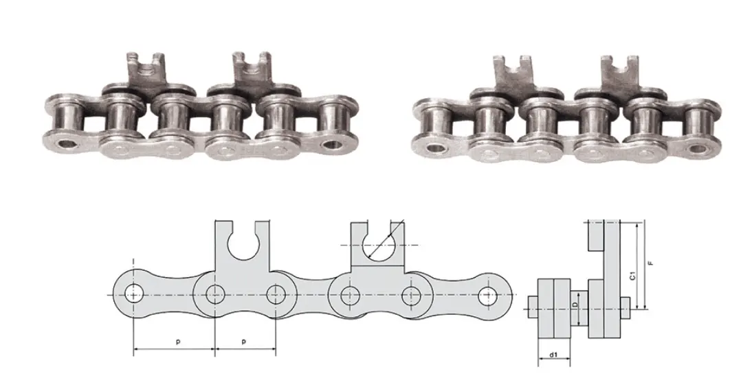 16ASS Stainless Steel Short Pitch Conveyor Chains for Popsicle Ice Machine