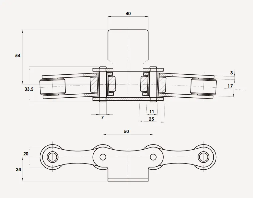 Stainless Steel Freezing Tunnel Chain P50FTC17-H