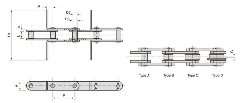 FV63SS/CR63SS Stainless Steel Scraper Chain
