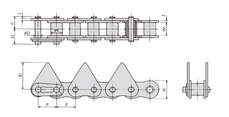 RS60-RESS Stainless Steel Sharp Top Chain (Sticker Chain)