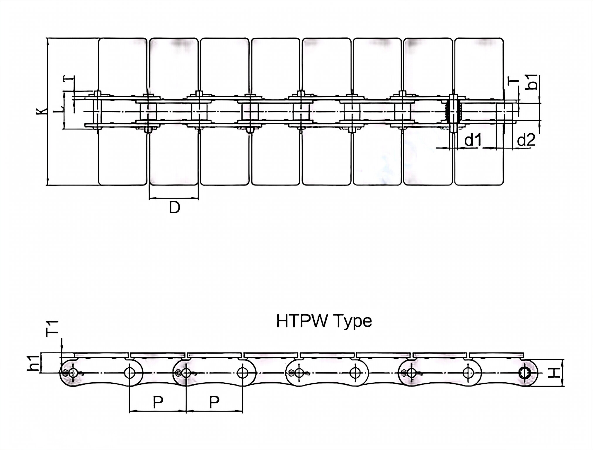 HTPW Type Stainless Steel Welded Flat Top Chain SSTPWP38.1