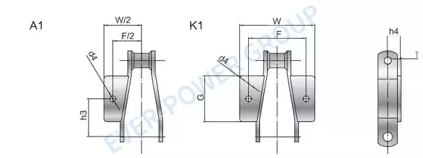 SSWR78 Stainless Steel Welded Offset Chain with A1 K1 Attachment