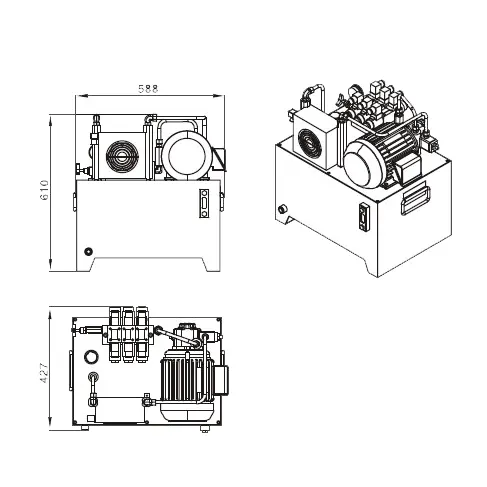 1.5KW With Cooling Fan Standard Hydraulic Power Unit Pack