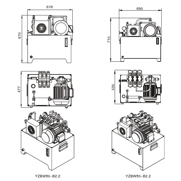 2.2KW With Cooling Fan Standard Hydraulic Power Unit Pack
