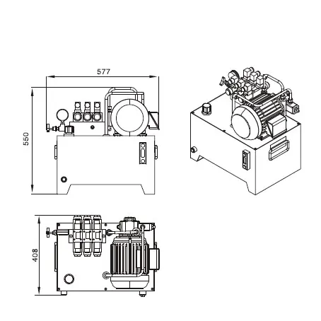 1.5KW Without Cooling Fan Standard Hydraulic Power Unit Pack