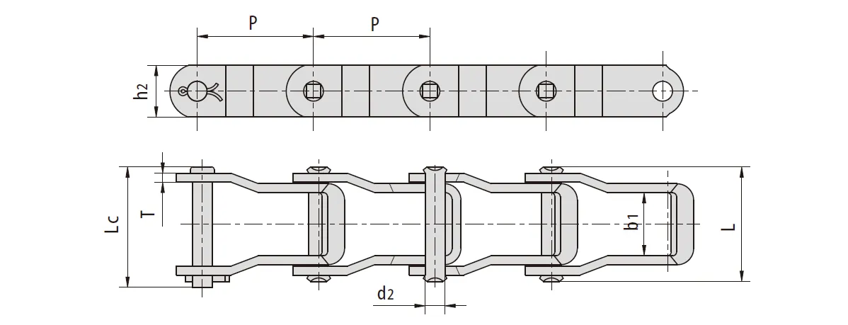 Steel Pintle Chain 662 667H 667X 667XH 667K 667J 88K 88C 308C