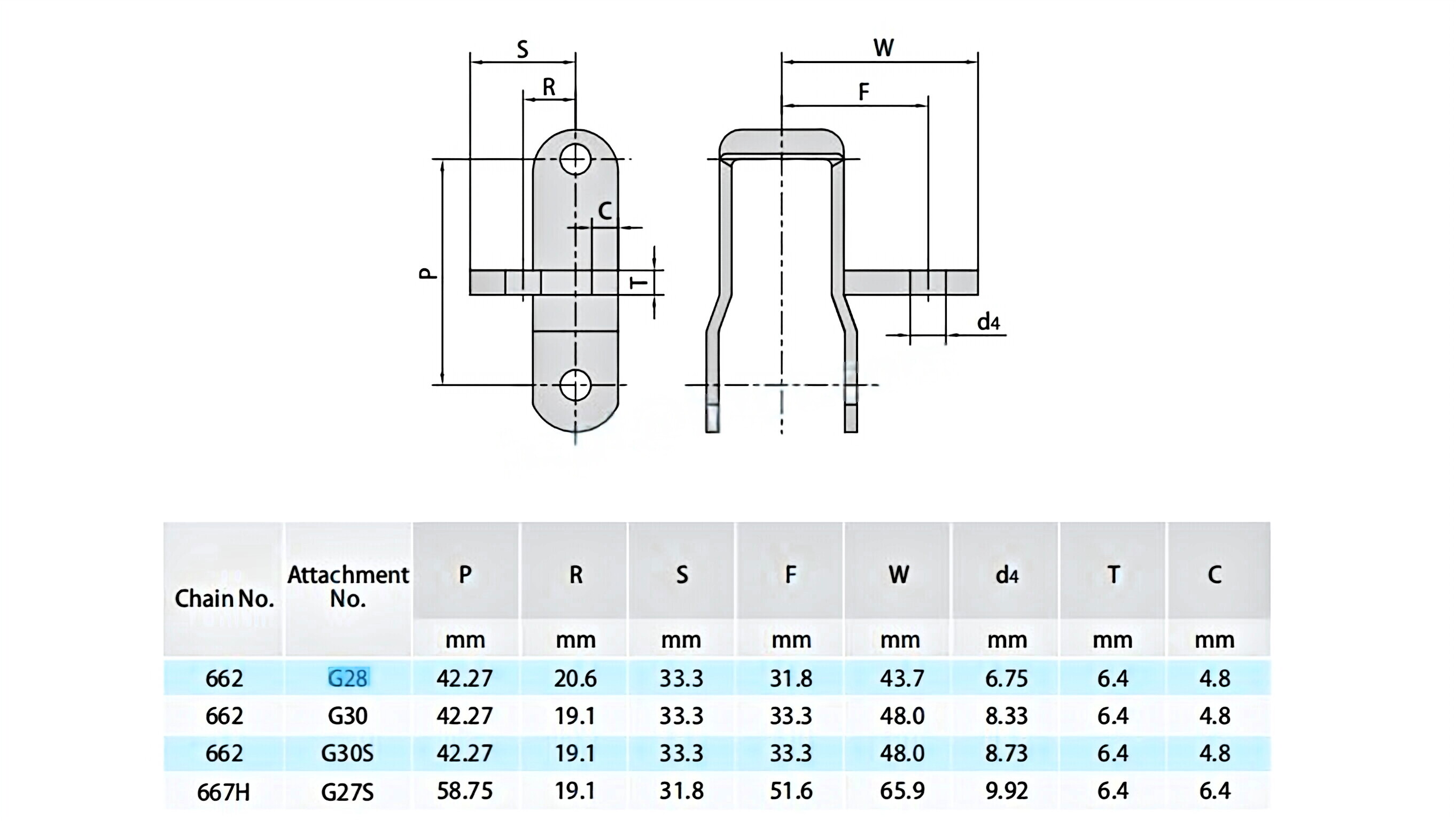 Steel Pintle Chain Attachments G28 G30 G305 G275