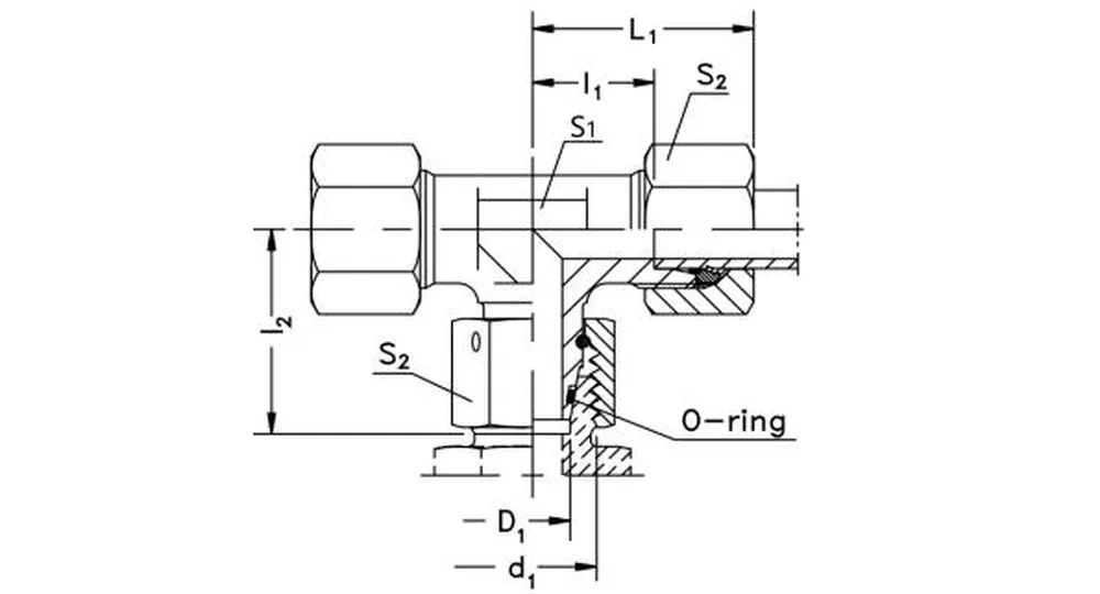 Swivel Nut Branch Tee Fitting-ET Hydraulic Fittings