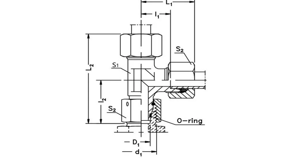Swivel Nut Run Tee Fitting-EL Hydraulic Fittings