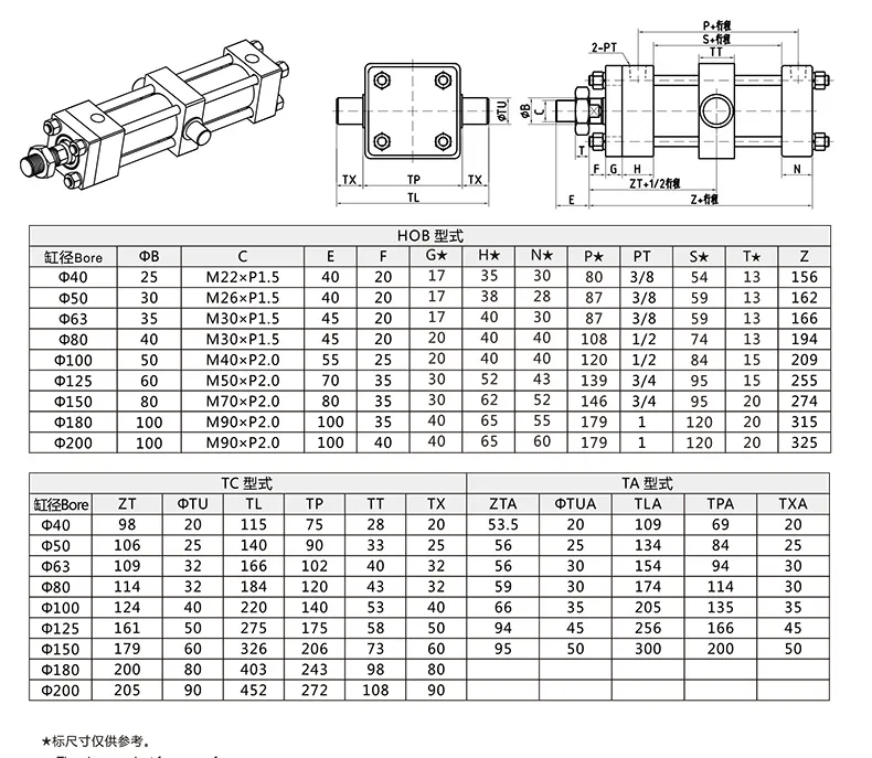 TC Middle Trunnion Type Heavy Rod Hydraulic Cylinder