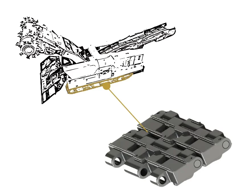 Continuous Miner Crawler Chain