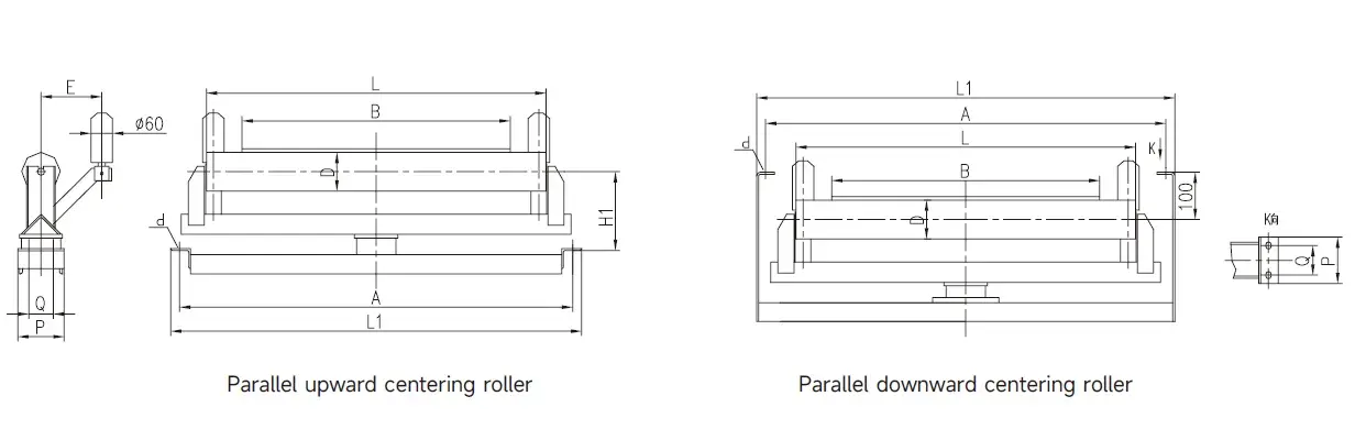 TD75 Belt Conveyor Parallel Self-Aligning Idler for Mining Machinery