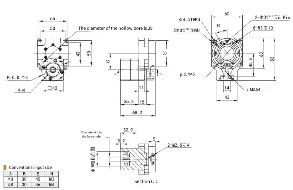 TH060 Series Precision Hollow Rotating Platform