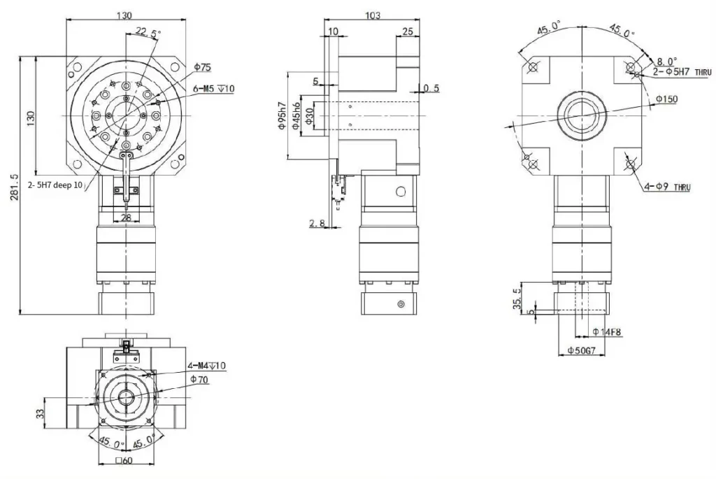 THD180 Series Precision Hollow Rotating Platform