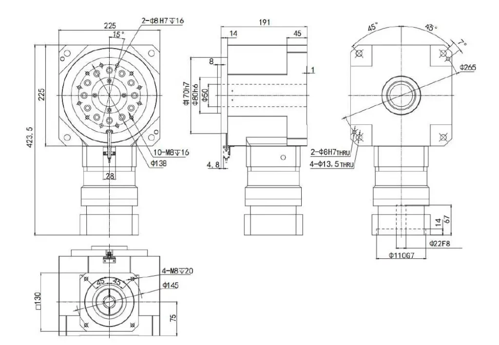 THD225 Series Precision Hollow Rotating Platform