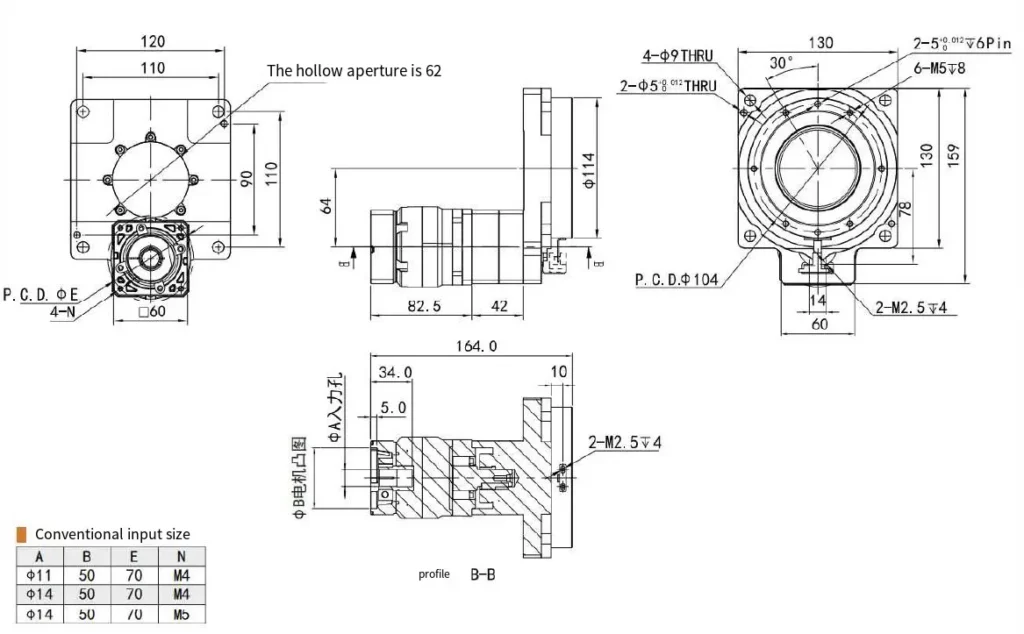 THG130 Series Precision Hollow Rotating Platform