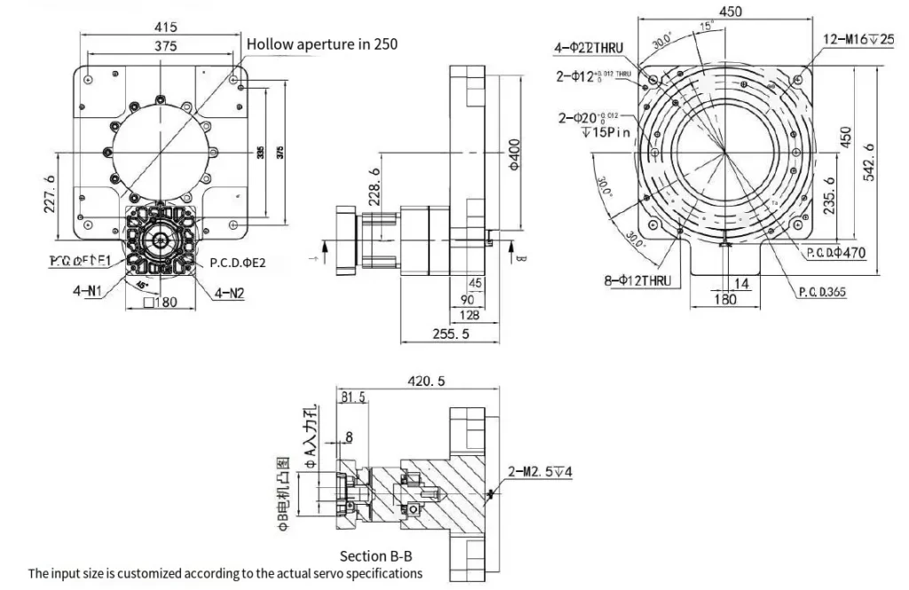 THM450 Series Precision Hollow Rotating Platform