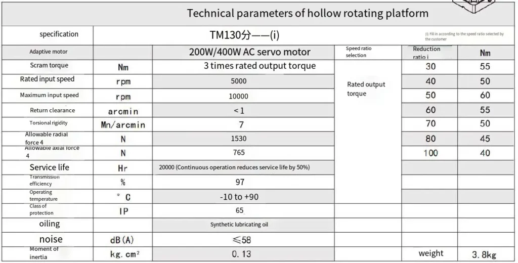 THM130 Series Precision Hollow Rotating Platform