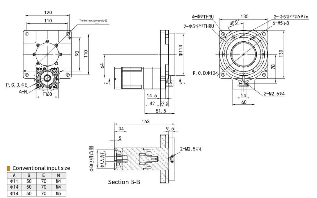 THM280 Series Precision Hollow Rotating Platform