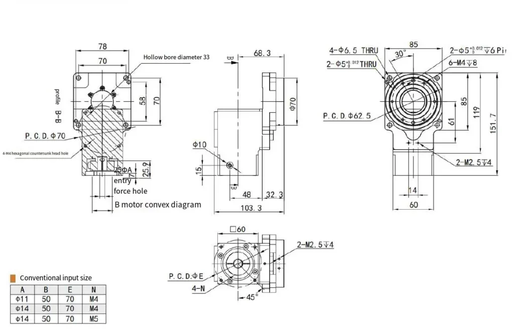 THR130 Series Precision Hollow Rotating Platform