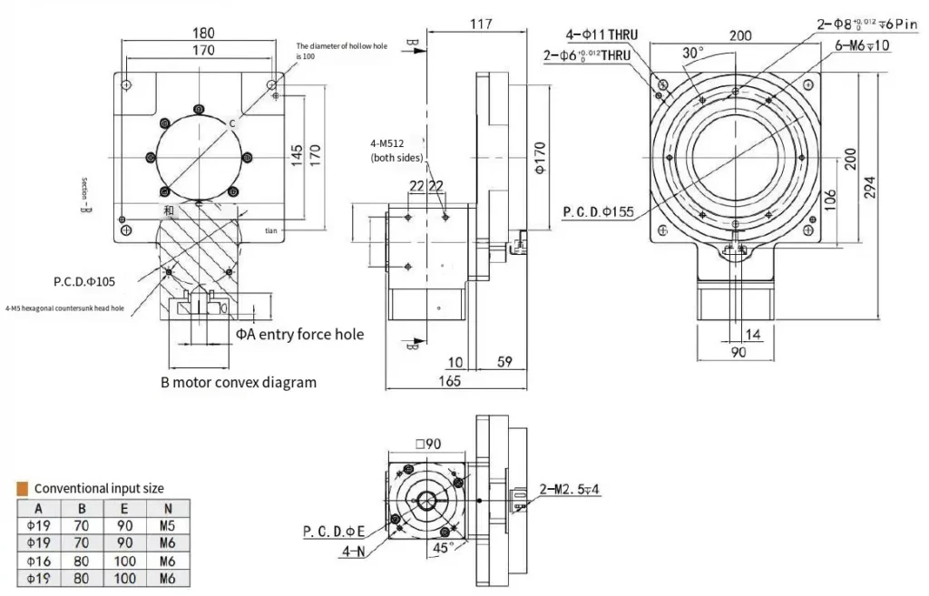 THR200 Series Precision Hollow Rotating Platform