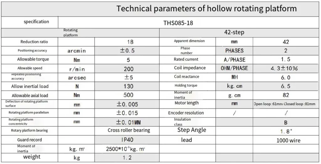 THS085 Series Precision Hollow Rotating Platform