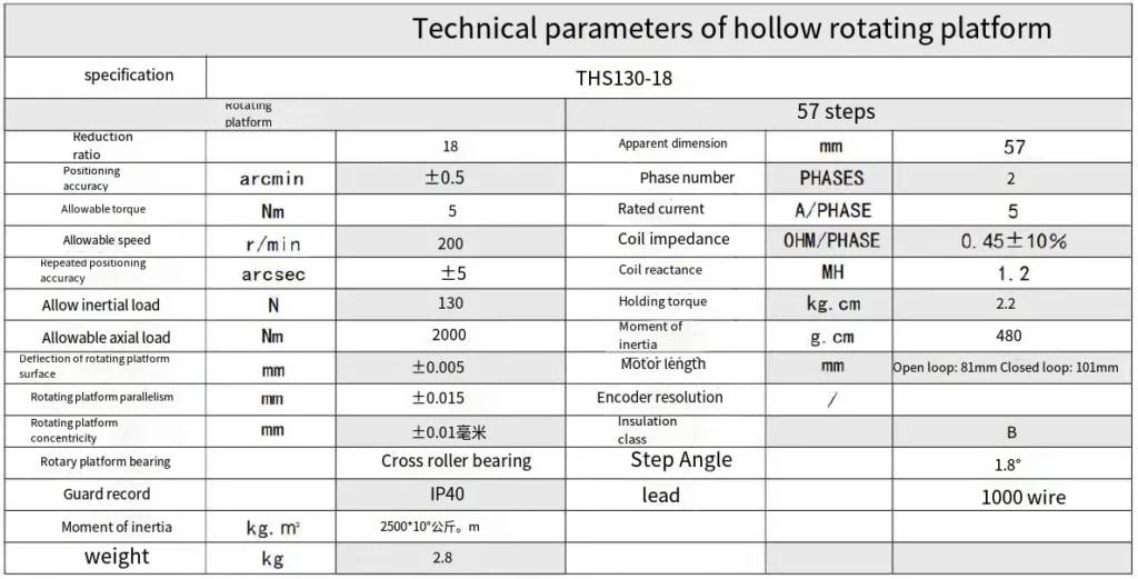 THS130 Series Precision Hollow Rotating Platform