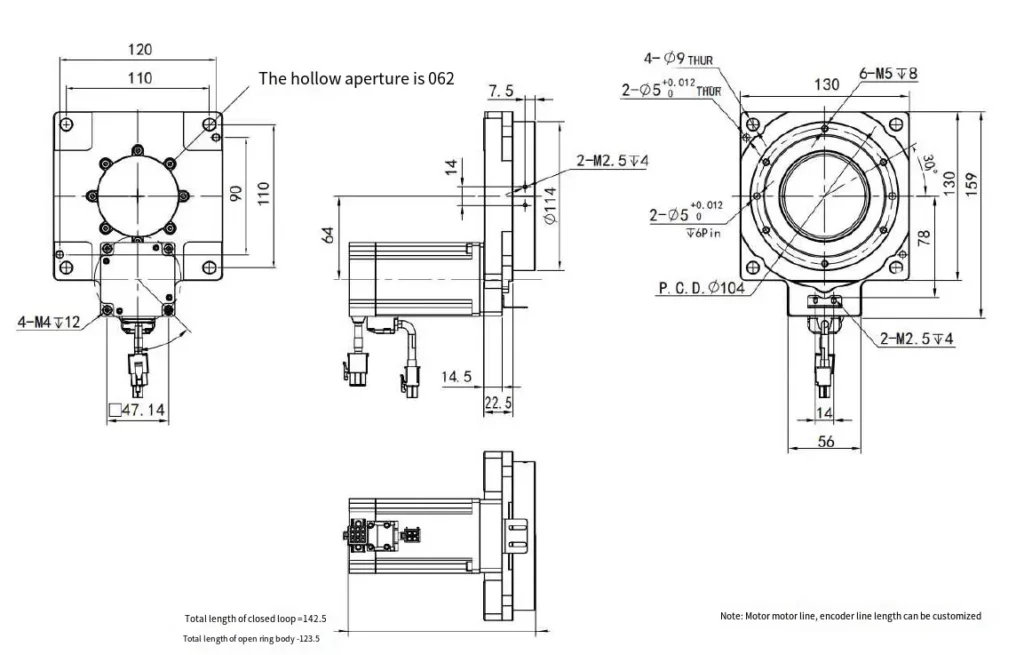 THS130 Series Precision Hollow Rotating Platform