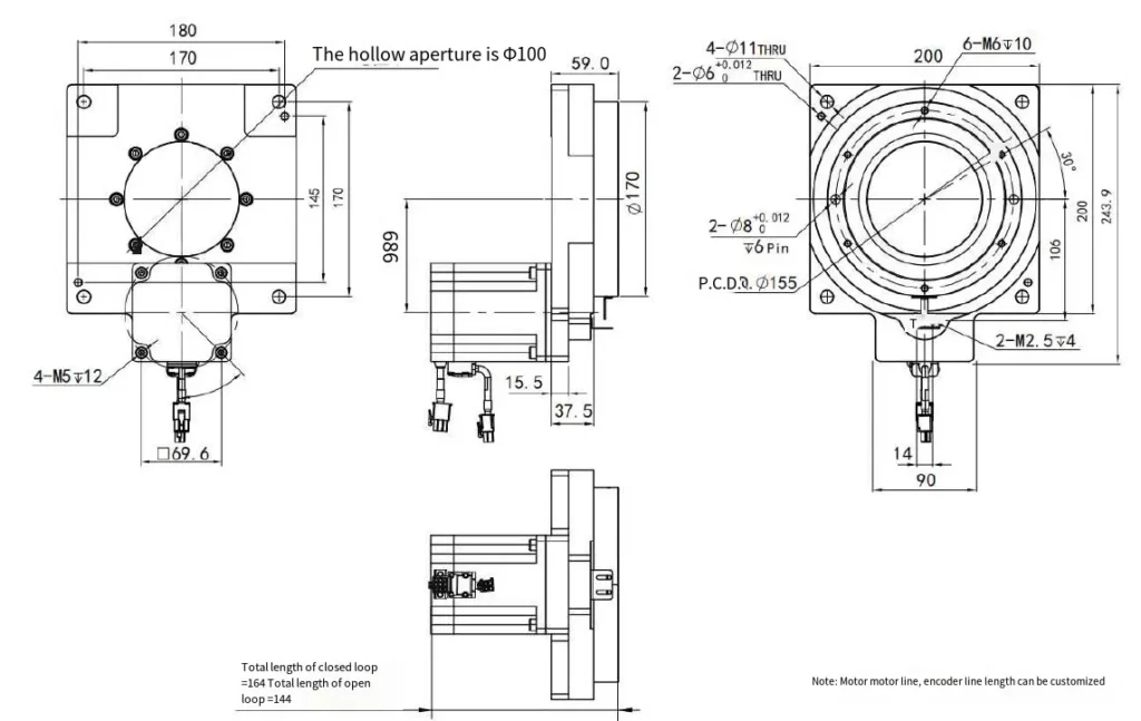 THS200 Series Precision Hollow Rotating Platform