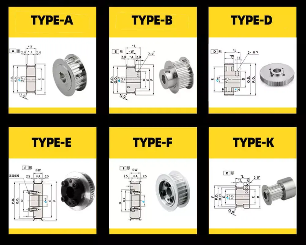 Aluminum Material Timing Belt Pulley HTD3M Type