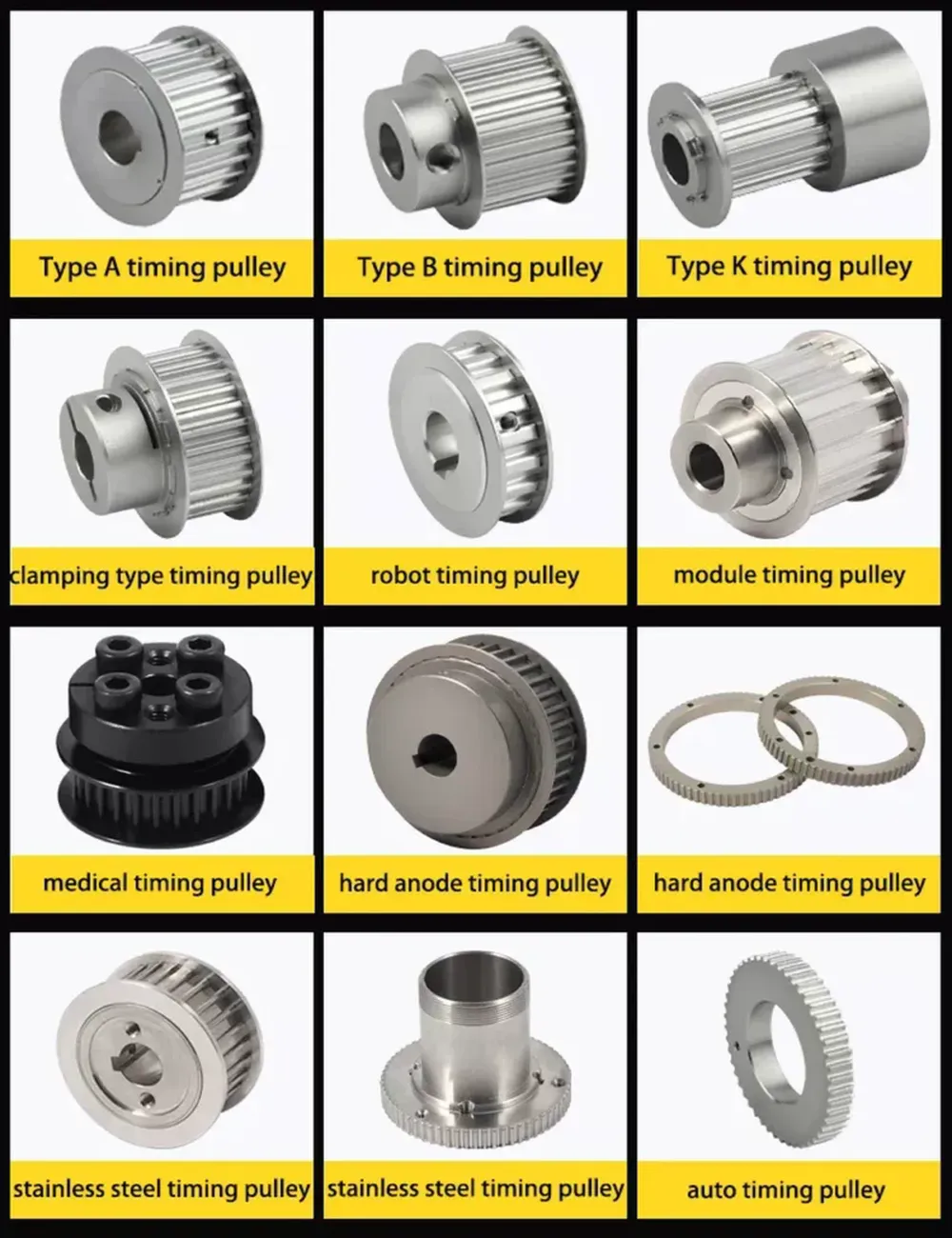Surface Blackening Aluminum Module Timing Pulley With Flange for Automation Machinery