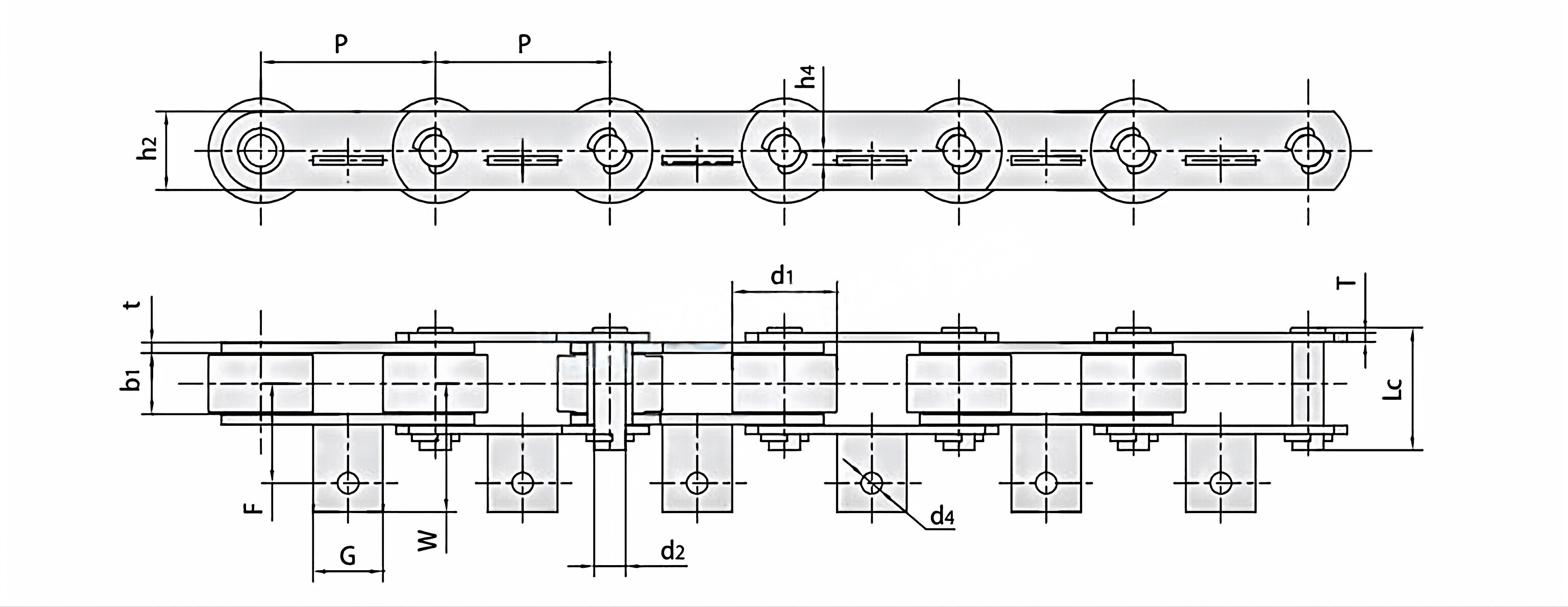 Tobacco Conveyor Chains P100F74