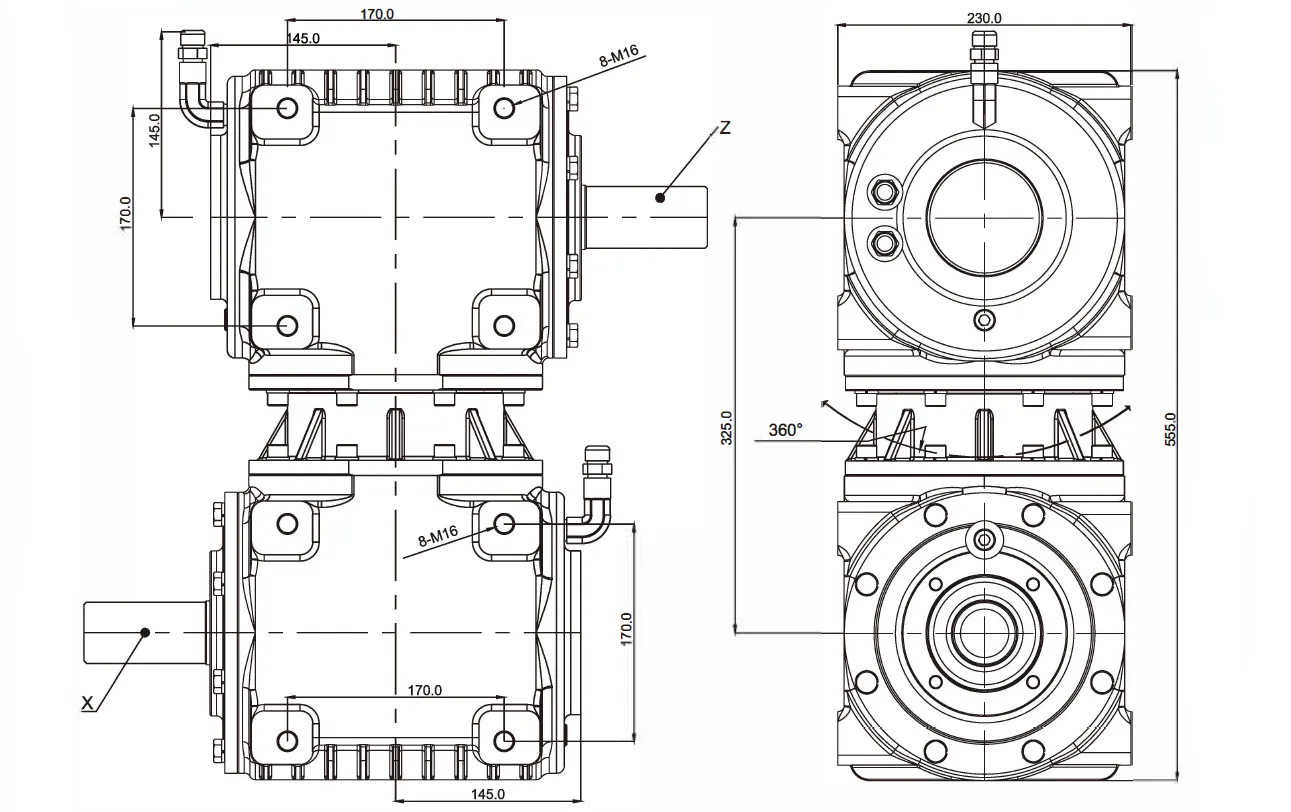 Pull-behind Mower Gearbox (Trailing Mower Gearbox) RDF-GC325 for Lawn Mower