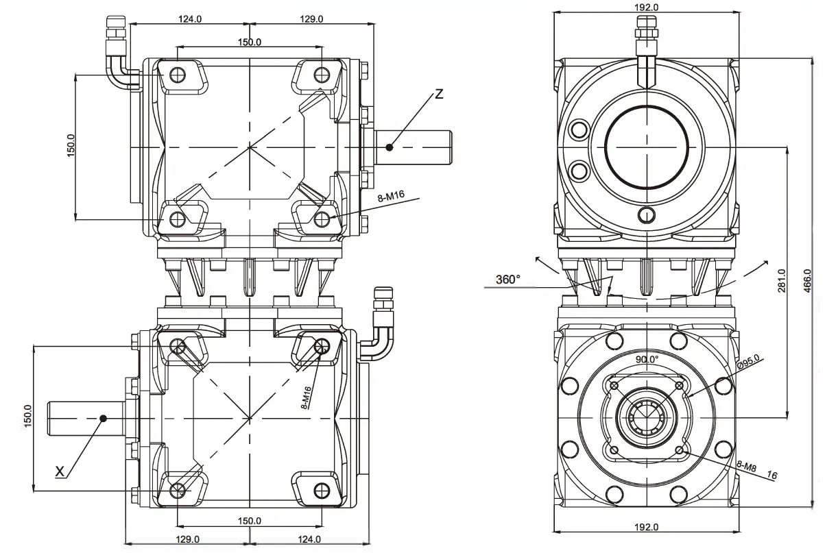 Pull-behind Mower Gearbox (Trailing Mower Gearbox) RDF-GC281 Replacement of Comer T-279D