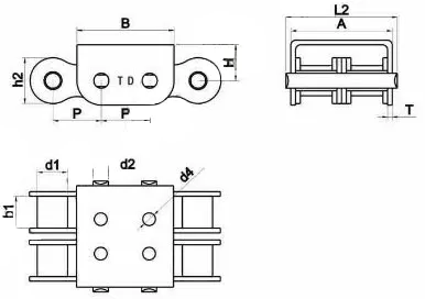 Stainless Steel U-type Cover Plate Flat top Conveyor Chain 04C-U1 06B-U1 08A-U1 08B-U1 12B-U1 10A-U1 10B-U1 12A-U1