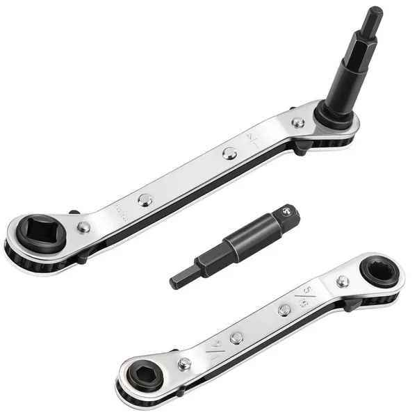 Refrigeration Ratchet Wrench (HVAC Ratcheting Service Wrench) TW-1 TW-2 for Air Conditioner and Refrigeration Equipment Repair