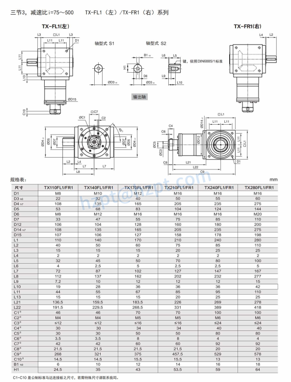 TX-F Series Single Output Shaft Right Angle Reducer