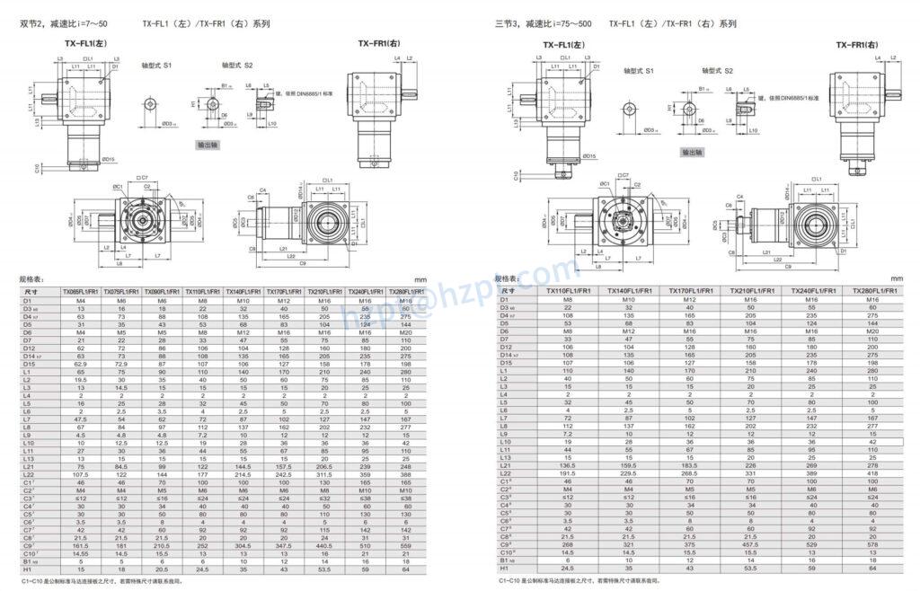 TX-FL series Single Out Shaft Right Angle Reducer