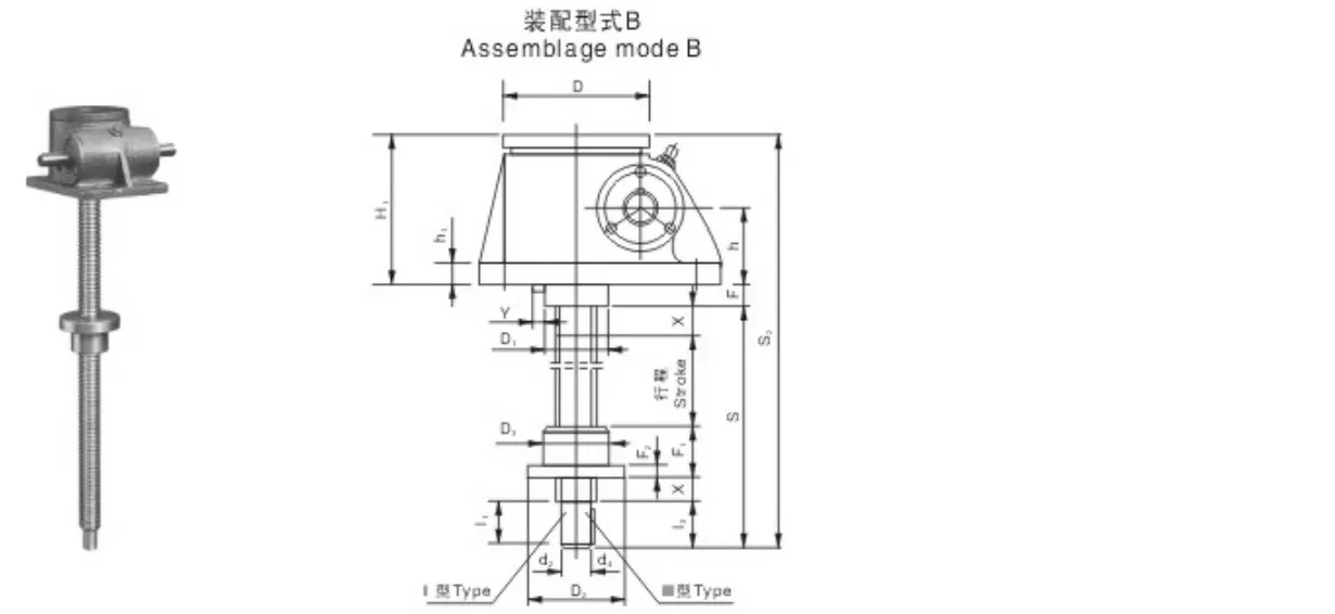 SWL Series Worm Gear Screw Jack for Jump Form Construction Lifting