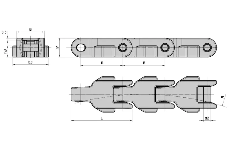 Cast Iron Chain CC600 Case Conveyor Chain