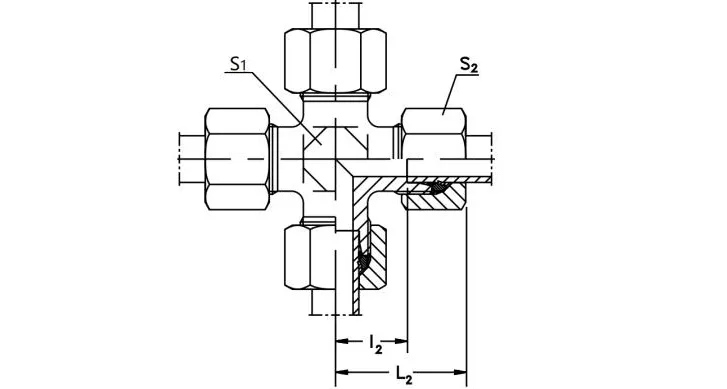 Union Cross - K Hydraulic Fittings