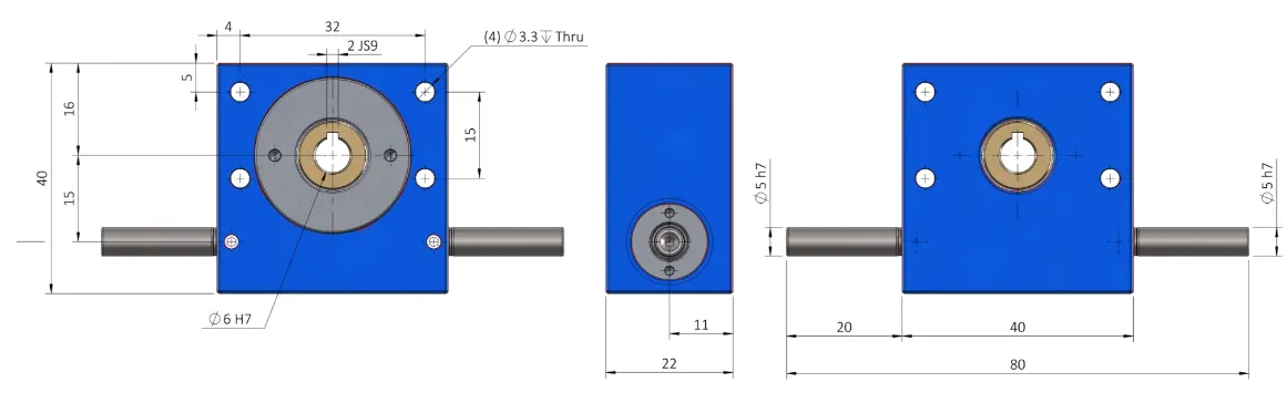 Worm Gearbox for Industrial Robotics, Solar Energy, Military Industry, VRV030 Replacement of Ondrives & Rino P15