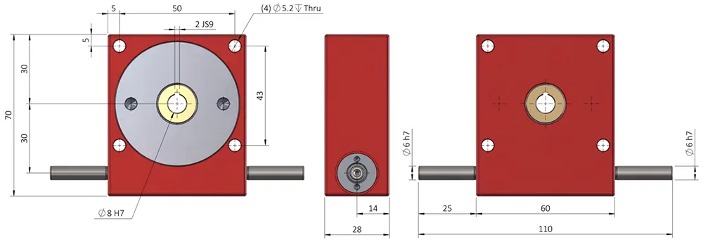 Worm Gearbox for Industrial Robotics, Solar Energy, Military Industry, VRV030 Replacement of Ondrives & Rino P30